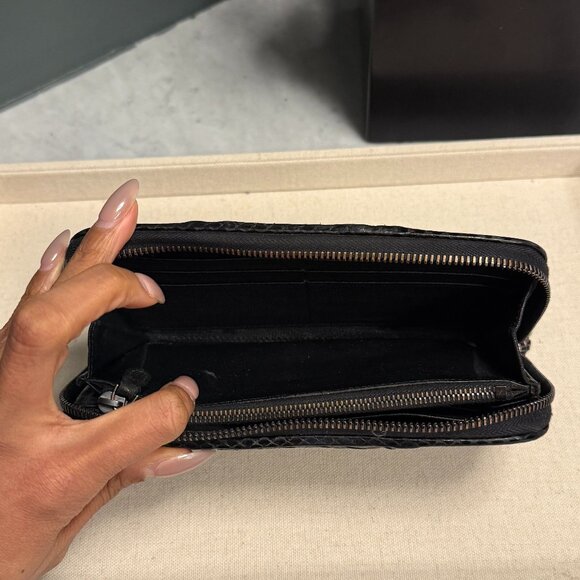 *Ultra Rare* Bottega Veneta Python & Intrecciato Nappa Leather Zip Around Wallet - Picture 13 of 16